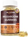 Gommies de champignons: 10 champignons fonctionnels en un - Lion's Mane, Reishi, chagaCordyceps & More - Focus naturel et soutien énergétique - Vegan, non-OGM-60 Gommies