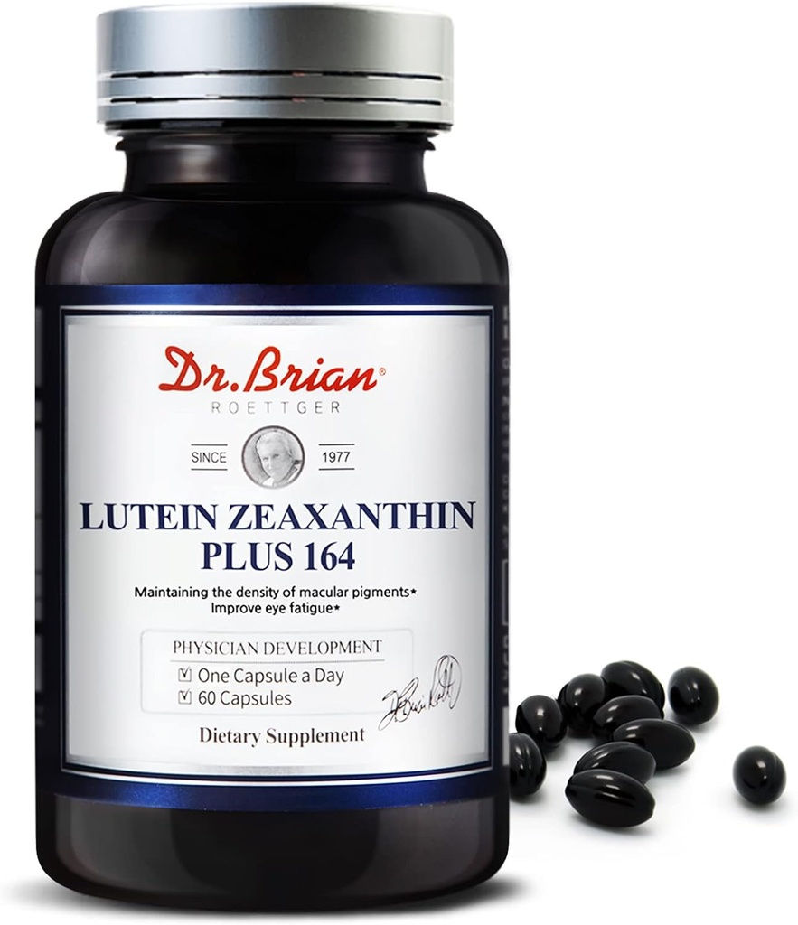 Dr Brian Lutein et Zeaxanthin Suppléments, Vitamines oculaires Suppléments de dégénérescence maculaire Non-OGM, sans gluten pour les yeux secs Vision santé, 60 capsules