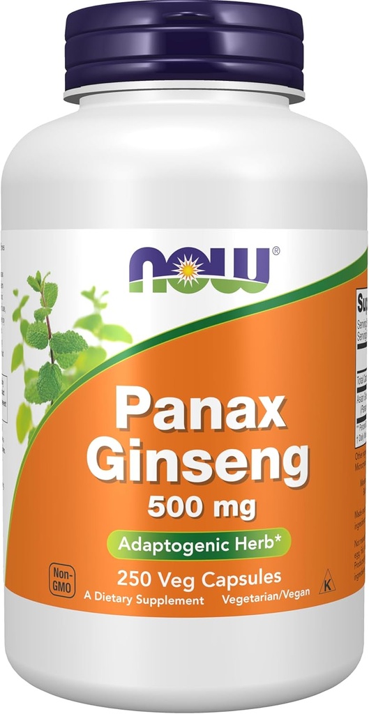 NOW Foods Supplements, Panax Ginseng (Root) 500 mg, Adaptogenic Herb*, 250 Veg Capsules