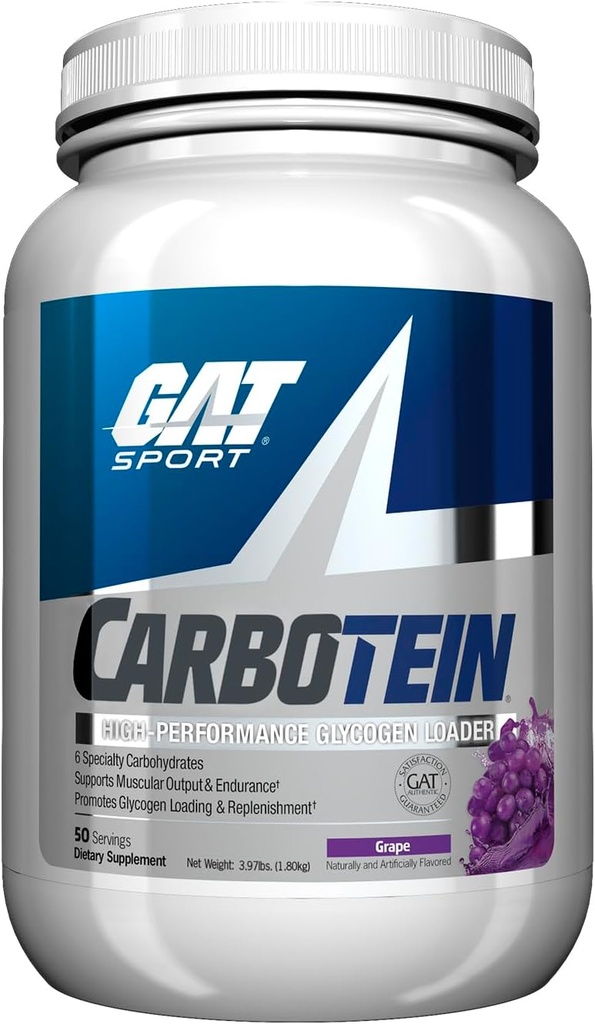 GAT SPORT Carbotein Chargeur Glycogène à haute performance, 50 portions (Grape)