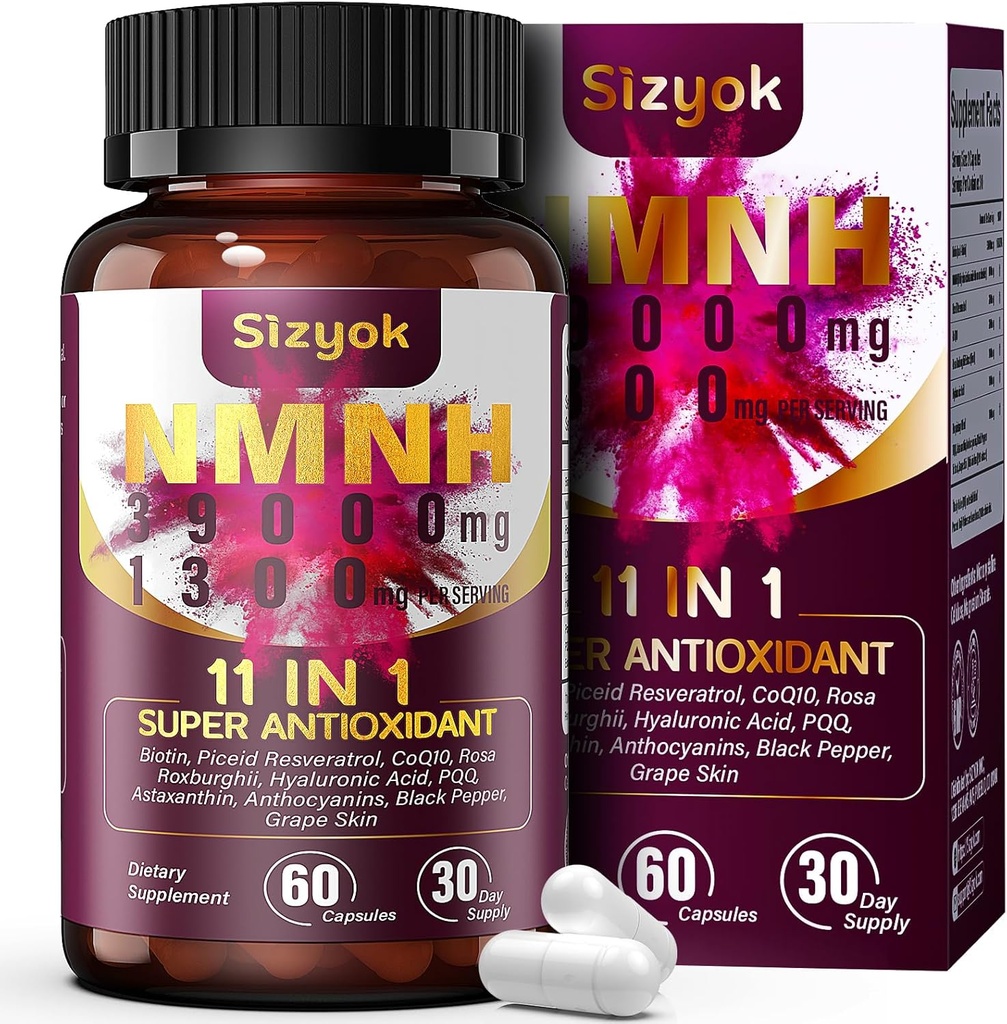 Supplément NMNH (dihydronicotinamide mononucléotide) 600mg - Boost NAD avec resvératrol, 123456789