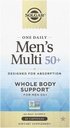 Solgar One Daily Hommes Multi 50+ Soutien du corps entier pour les hommes 50 ans et plus Très Absorbable Release Relayed Heart, Energy, Stress, Muscle, Os, Prostate Support Vitamine 60 Capsules Vegan, 60 portions