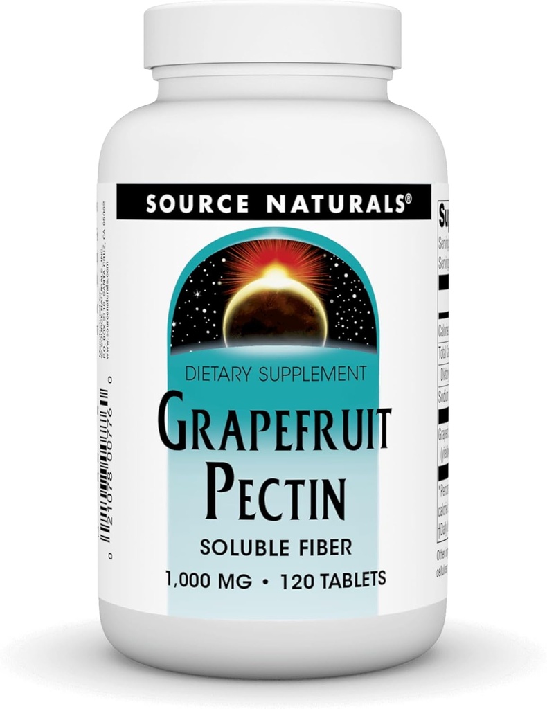 Source Naturelle Pectine de pamplemousse, fibre soluble - 1000 mg Complément alimentaire - 120 comprimés