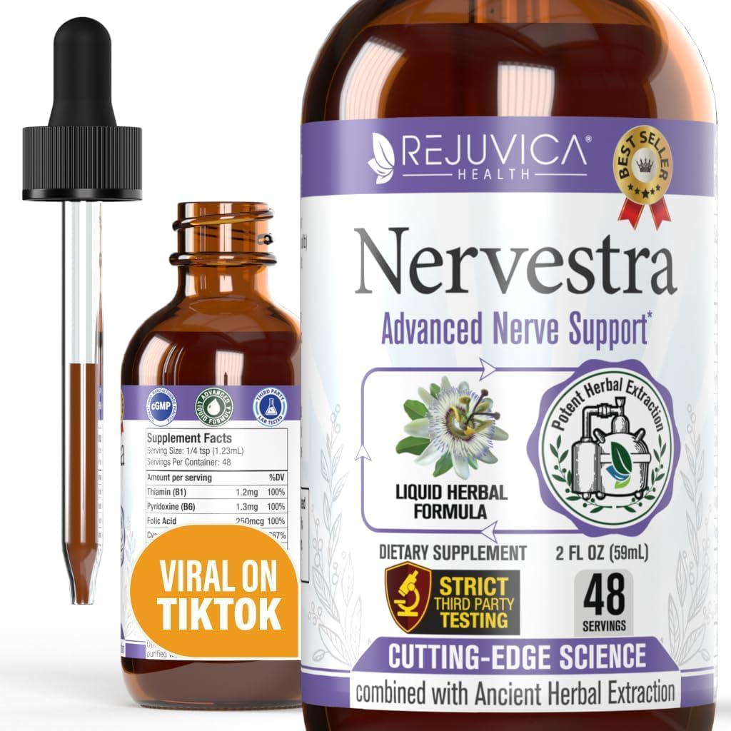 Nervestra - Nerve Health, with Alpha Lipoic Acid, to Bolster Nerve Health and Support Healthy Nerve Function - Alpha Lipoic Acid, Vitamin B6, White Willow Bark Turmeric Passionflower & More!