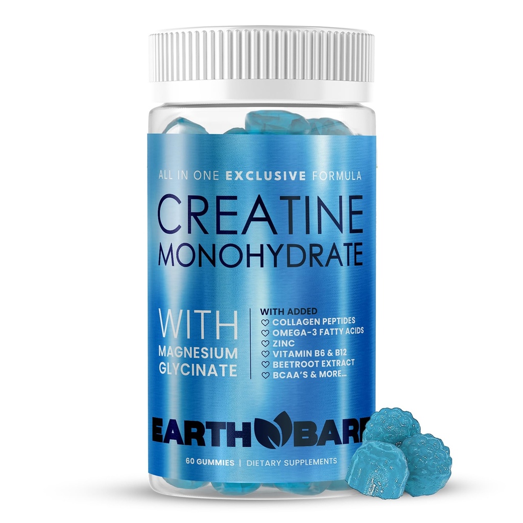 Monohydrate de créatine et Gommies de magnésium pour adultes.