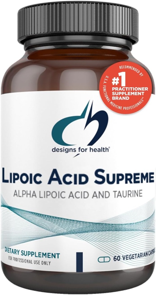 Conceptions pour la santé Acide lipoïque Suprême - Acide alpha 300mg avec Taurine - Vegan, Supplément ALA non-OGM (60 Capsules)