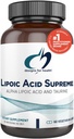 Conceptions pour la santé Acide lipoïque Suprême - Acide alpha 300mg avec Taurine - Vegan, Supplément ALA non-OGM (60 Capsules)