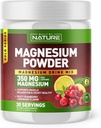 Construit par la nature Magnésium poudre - Mélange anti-stress pour le calme et la régularité - Supplément de citrate de magnésium - Relaxation, musculation et soutien cardiaque - Cranberry Lemonade Saveur - 30 portions