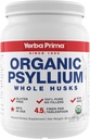 Yerba Prima Organic Psyllium Whole Husks Colon Cleanser - 20 oz - Supplément naturel quotidien de fibre alimentaire 20oz, Colon Cleanser, Regularity & Detox Cleansing Support, sans gluten, non OGM, végétalien