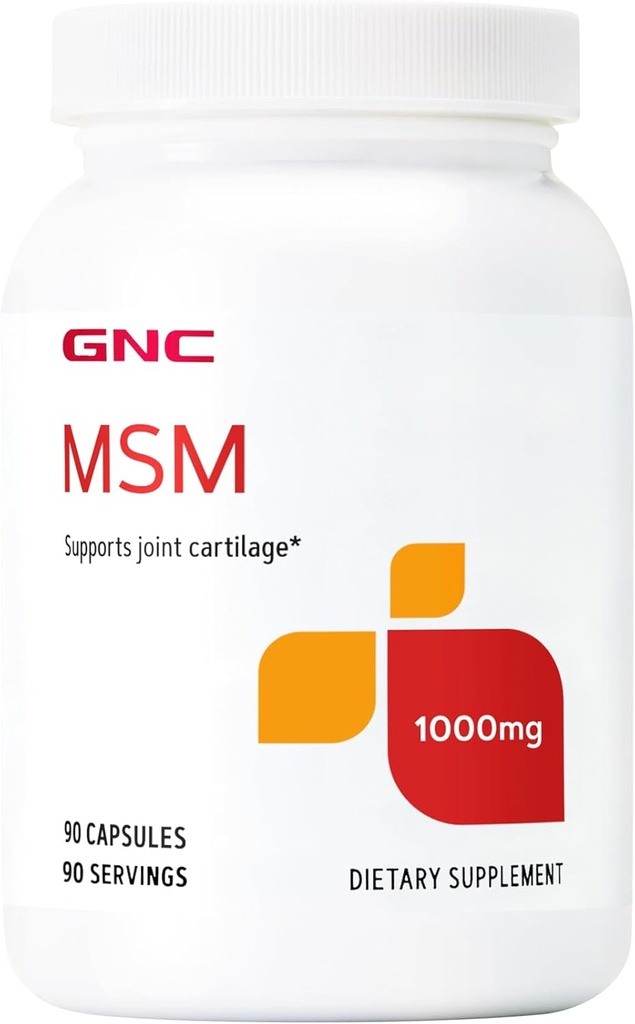 GNC MSM 1000mg, 90 Capsules, supporte le cartilage