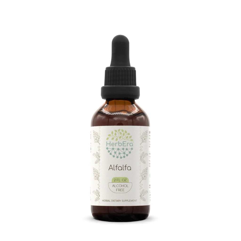 HerbEra Alfalfa B60 Teinture d'extrait de plantes sans alcool, gouttes liquides concentrées Alfalfa naturel 2 fl oz