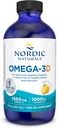 Nordic Naturals Omega-3D, Lemon Flavor - 8 oz - 1560 mg Omega-3 + 1000 UI Vitamine D3 - Huile de poisson - EPA et DHA - Soutien immunitaire, santé cérébrale et cardiaque, os sains - non-OGM - 48 portions