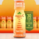 Vitamine C Shot 1000MG - Rehausseur d'immunité au zinc, au gingembre et à l'échinacée - Protégez votre immunité - Combattez le rhume commun - Arôme orange - Bouteille 2,4 FL Oz - 20 Pack