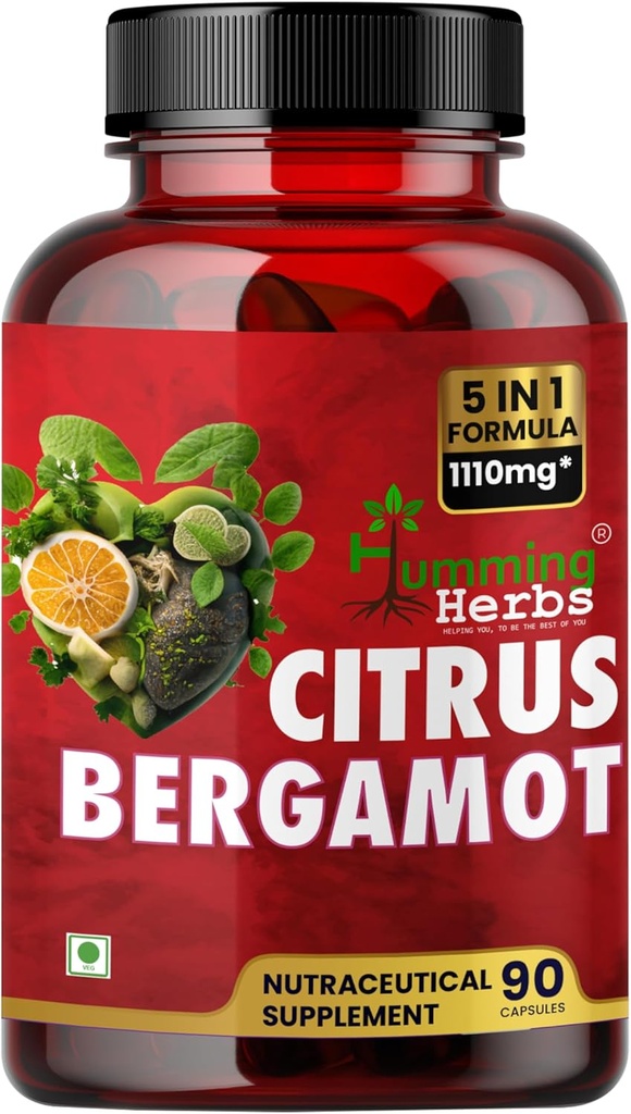 Humming Herbes Bergamot Citrus 1110mg avec Black Choke Berry, Niacine, Olive Leaf & Black Pepper Extract 90 Capsule