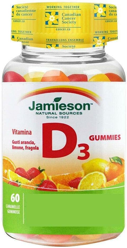 Jamieson Vitamine D Gommies 1000 UI - Orange, Fraise, Citron, 60s