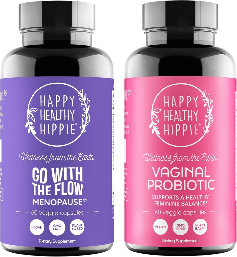 Happy Healthy Hippie Vaginal Probiotiques pour les femmes et aller avec le soutien de la ménopause flux