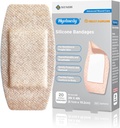 Bandes adhésives en silicone Grandes tailles pour la peau fragile sensible 2"x4" 20 Compte Tissu flexible Latex Sans hypoallergène Breathable XL Bandes pour les plaies allergiques adhésives