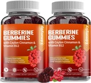 Supplément berbère avec cannelle Ceylan - Sans sucre Berberine bio 1500mg Gommies pour les hommes et les femmes - Soutien pour l'Immune et le métabolisme et l'énergie