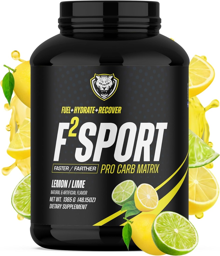 6AM Exécuter F2 Sport Pro Carburant d'Endurance – Cluster Dextrin® Carb Matrix avec électrolytes pour la course, l'entraînement et la récupération (50 portions, citron Lime)