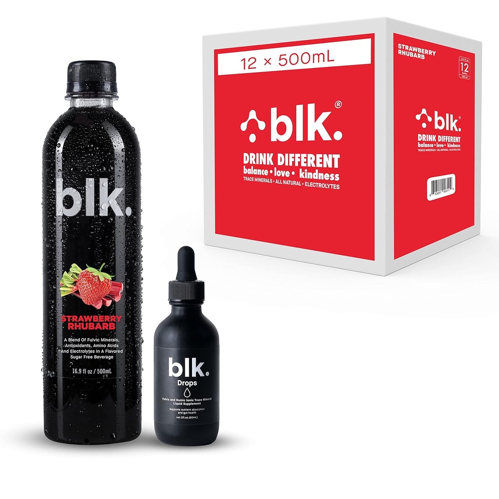 12ct Fraise Rhubarb et 1ct Concentré. Des gouttes et de l'acide fulvic et humique biodisponibles Plus de 77 minéraux traces aident à réparer et à restaurer des cellules et des minéraux essentiels dans votre corps