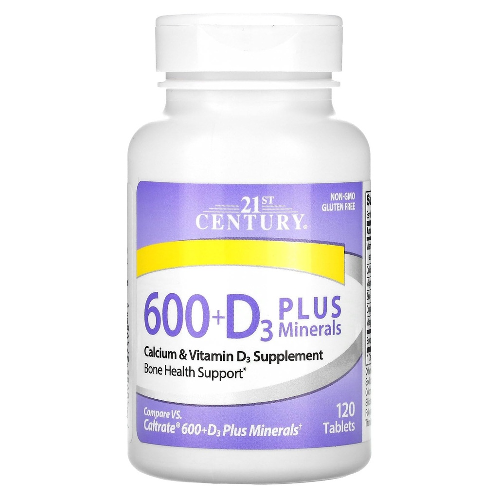 21st Century Calcium 600 Plus D Plus Minerals Caplets, 120Count (27498)