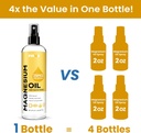 Fidus 100% Pure Magnésium Oil Spray avec Vanilla Butter - Big 8 fl oz Chlorure de magnésium topique pour les pieds, Bio Natural Magnésium Spray Huiles essentielles de l'Ancien Zechstein Seabed