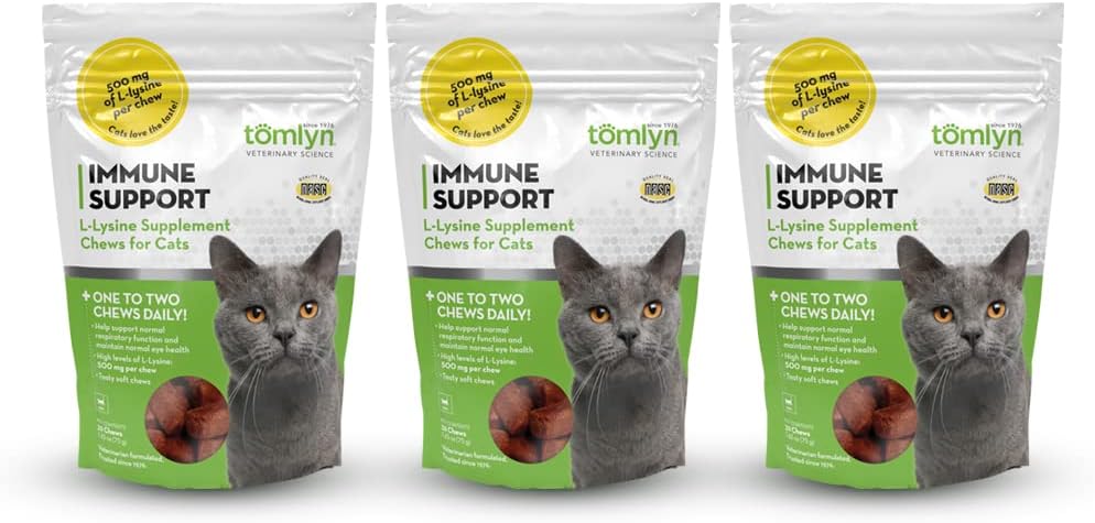 Tomyln Immune Support L-Lysine Supplément nutritionnel 2,65 oz chacun (3 paquets)