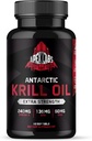 Huile de krill de l'Antarctique 1000 mg avec Omega-3s EPA, DHA, Astaxanthin et Phospholipides 60 Softgels