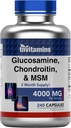 tnvitamins Glucosamine, Chondroïtine, & MSM (4000 MG - 240 capsules) pour hommes et femmes
