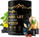 Gummies Shilajit pour hommes Femmes: Chilajit biologique pur himalayen avec Ashwagandha 85+ Trace Minerals & Fulvic Acid individuellement enveloppé pour l'énergie Brain Immunity Support Pas de sucre 40 portions
