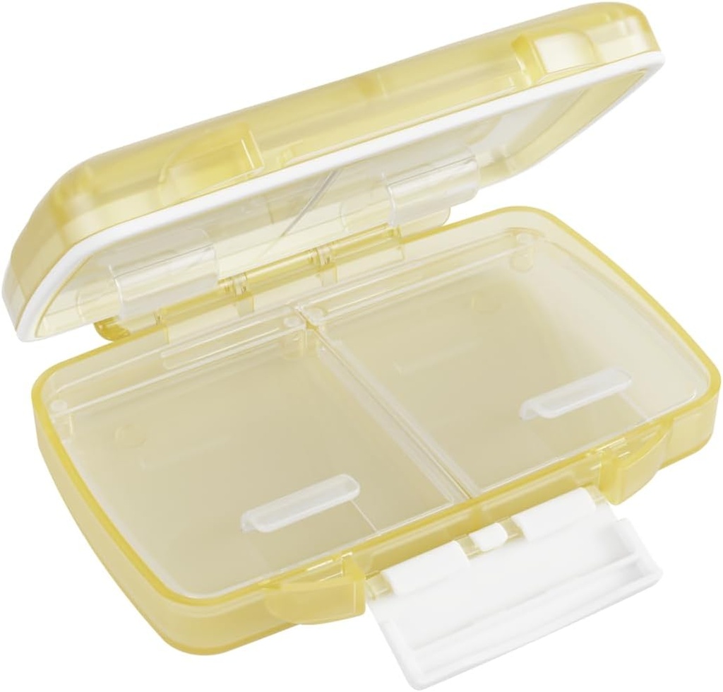 EZY DOSE Humidité-Proof Pill Case, planificateur de médecine, boîte d'organisateur de vitamines, voyage-friendly, fermeture latch-pour sécuriser le contenu, 4 compartiments individuels de tailles multiples avec joint serré, petite, crème
