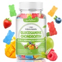 softbear Glucosamine Chondroitine Gummies pour adultes, sans sucre Chondroïtine & Glucosamine Suppléments nutritionnels pour le soutien mixte, saveur de fruits mélangés, 60 comte