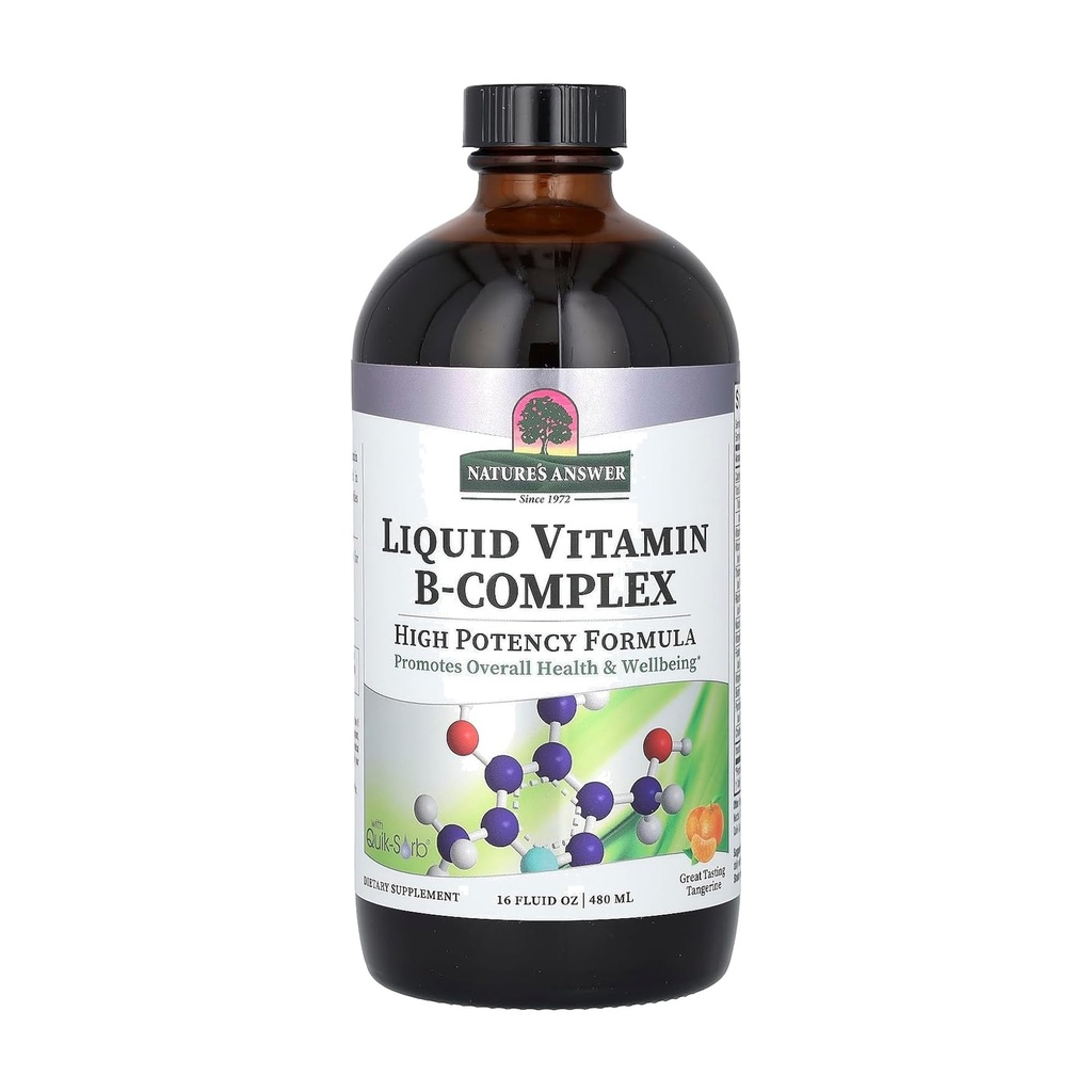 Réponse de la nature Vitamine liquide complexe B soutient des niveaux d'énergie sains.