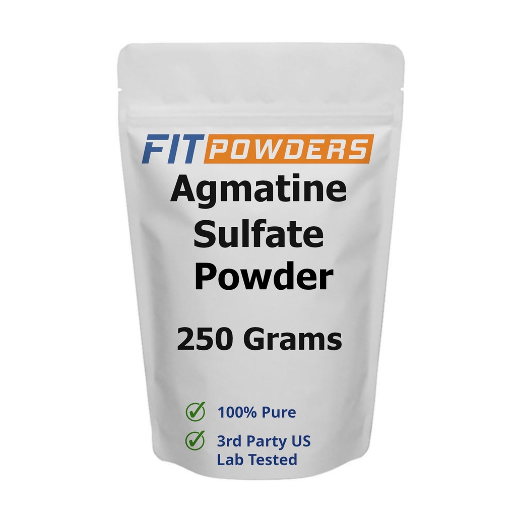 Poudre de sulfate d'agmatine 250 grammes (dimensions multiples) Résistance et pompe (oxyde nitrique) 100% poudre d'agmatine pure, végétalienne, sans gluten