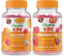 Calcium vivace avec vitamine D Enfants + Probiotique 2 milliards UFC Enfants, Gummies Bundle - Grande dégustation, supplément de vitamine, sans gluten, sans OGM, gummy à croquer