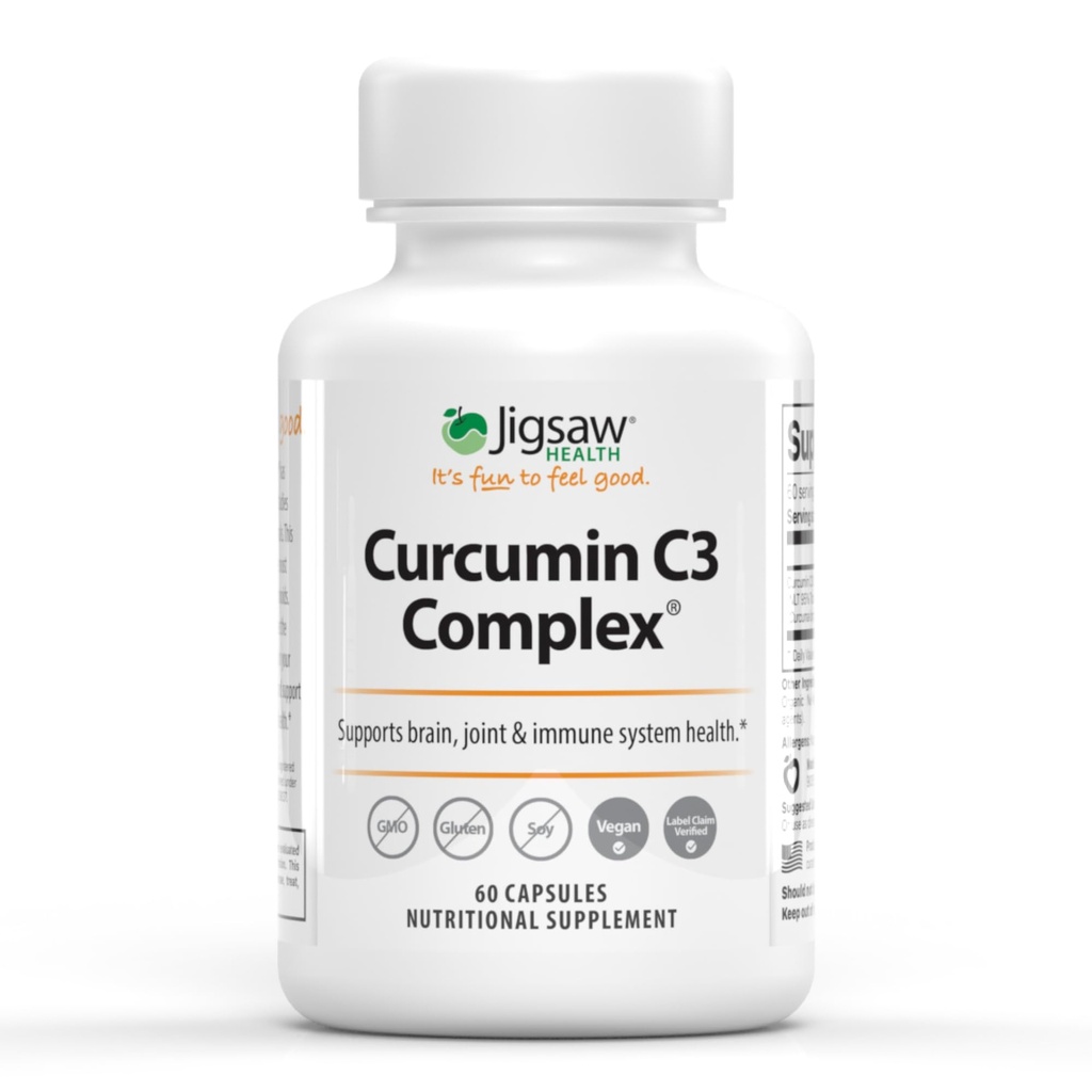 Jigsaw Santé Curcumine C3 Complexe , Capsules de Curcumine Antioxydant Soutien , 60 Capsules , 60 Servants