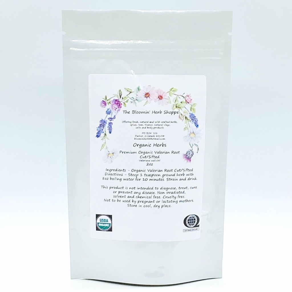 Découpe de racines valérianes de haute qualité biologique 2 oz Les herbes Bloomin Shoppe Valeriana wallichii Teinture de thé potent frais
