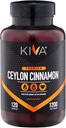 Kiva Premium Ceylan Cinnamon Powder Capsules (120 Capsules de Veggie), Ceylan pur cannelle du Sri Lanka, végétalien, non OGM, sans gluten