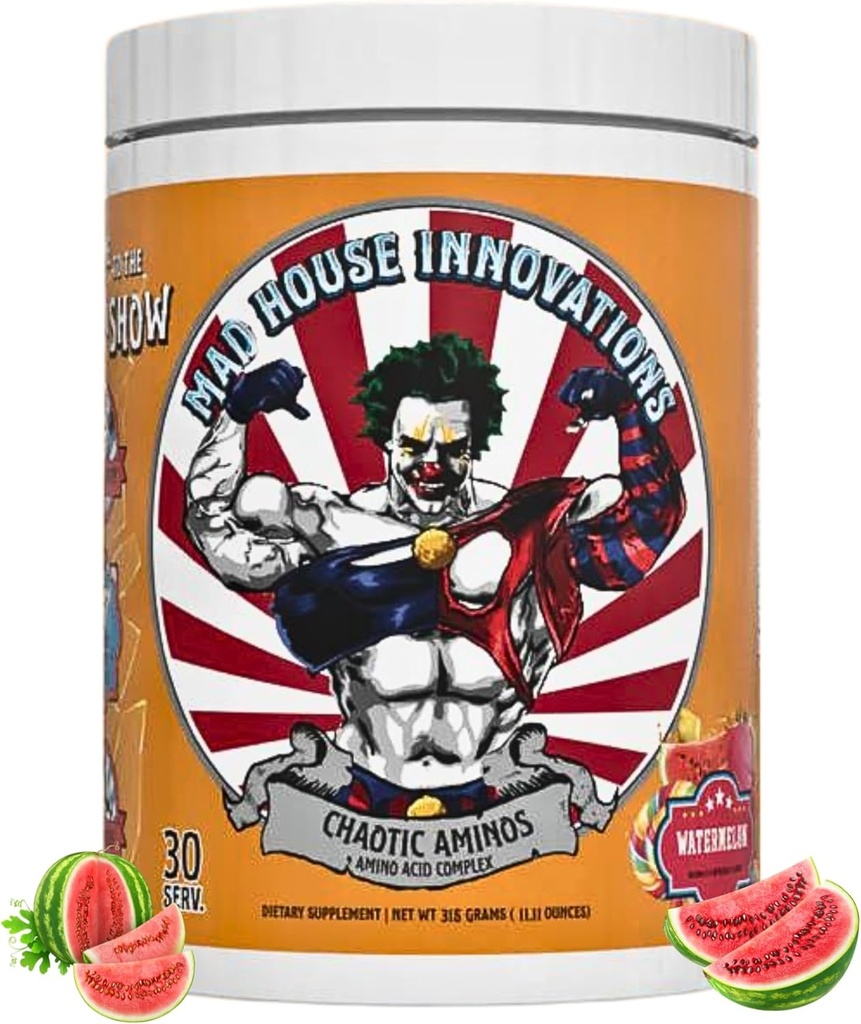 Watermelon Complete Essential Amino Acides Complex Dietary Supplément pour pompe à insane 10.50G d'acide amino, 11.11 Oz soutient la récupération musculaire et la production d'énergie 30 portions