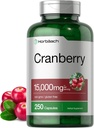 Horbäach Cranberry Pills + Vitamin C | 15,000mg | 250 Capsules | Non-GMO and Gluten Free Supplement from Concentrate Extract