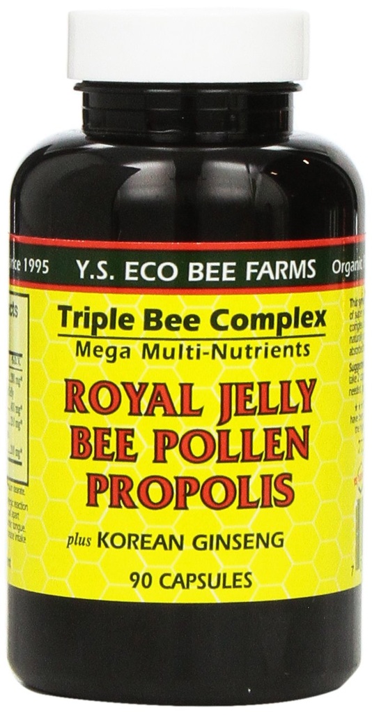 YS Fermes biologiques: Royal Jelly Bee Pollen Propolis w/Ginseng 90 ct