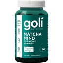 Goli Matcha Mind Gummies - 60 Comte - Le thé vert laisse de la poudre avec de la cognizine pour le focus, l'attention et la santé du cerveau, végétalien, non-OGM, sans gluten et sans gélatine.