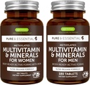 Methylated Women's Multivitamin + Men's Multivitamin Bundle, MTHFR Supplement with Active B-Vitamins, Clean Label & Vegan, 180 Tablets, by Igennus