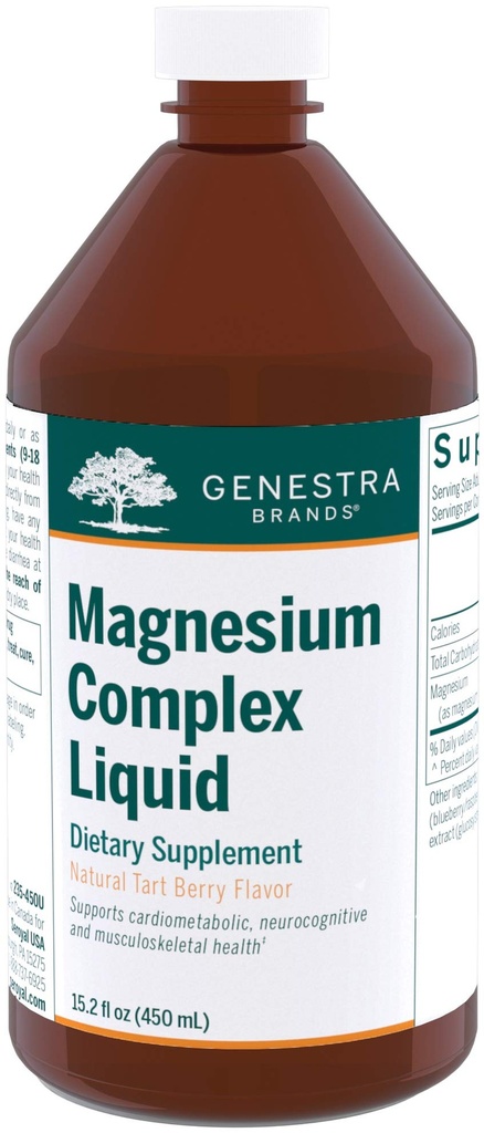 Genestra Marques Complexe Magnésium Liquide Combinaison de Trois Sources de Magnésium Organique