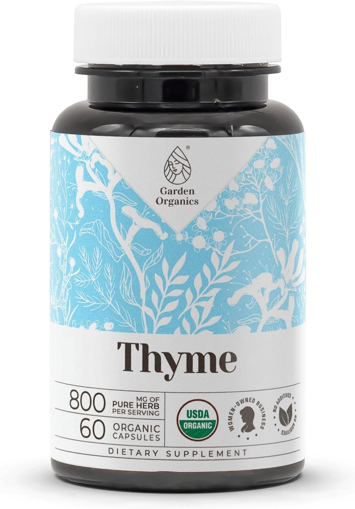 Thym 60 Capsules de haute puissance, compléments alimentaires à base de plantes
