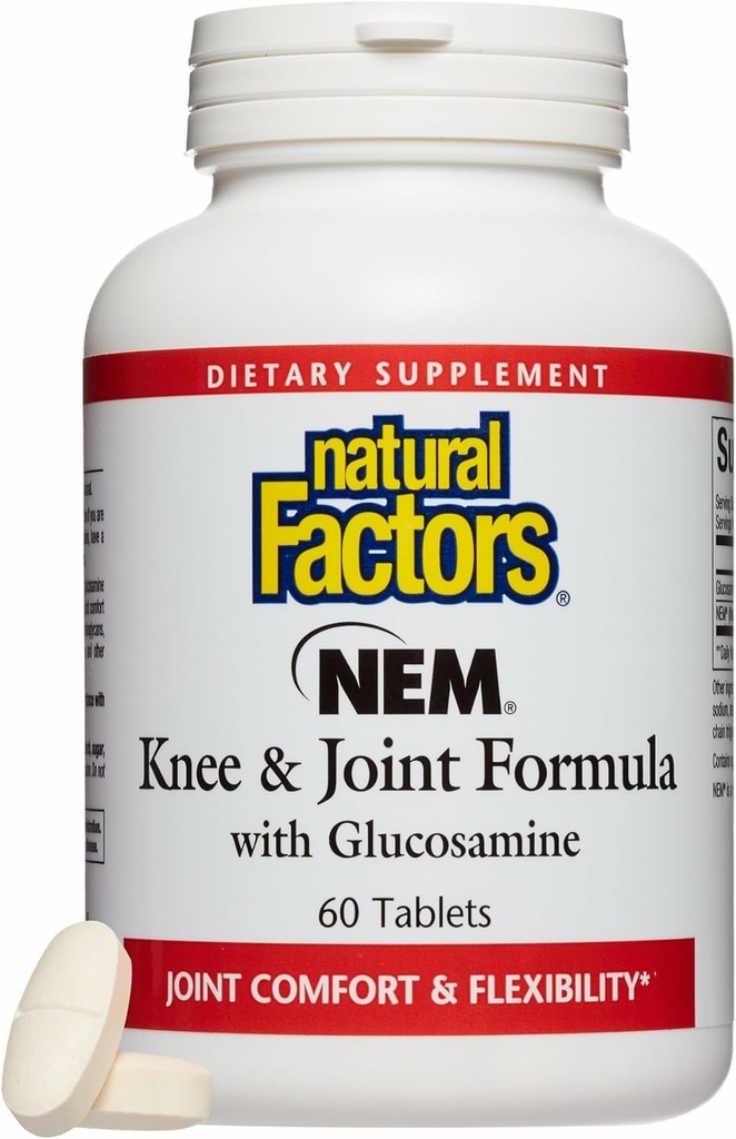Facteurs naturels, NEM Knee & Joint Formula, favorise la flexibilité et le confort, 60 comprimés