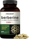 Supplément berbère 1500mg avec 1000mg Ceylan Cinnamon & 300mg Turmère, 240 Capsules de Véggies.