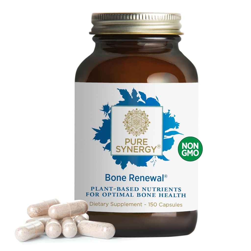 Renouvellement des os PURE SYNERGY Biodisponible Calcium avec Cofacteurs Naturel, Supplément végétalien avec vitamine D3, K2, Magnésium, et Boron, pour la résistance persistante aux os (150 capsules)