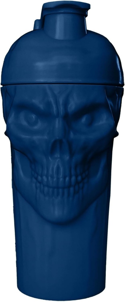 JNX SPORTS La Malédiction ! Bouteille Shaker Skull, 24-Ounce, Navy Limited Edition, Mélangeur de Supplément avec Top de boucle classique