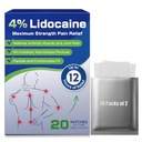Upositut 4% Patches de Lidocaine, 20 Patches de comte Force maximale Patches de Lidocaine (20 Patches), pour soulager la douleur musculaire dans le cou, les épaules, le dos, les genoux et les anches, 12 heures soulagement de la douleur-012345